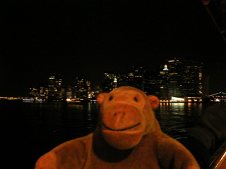 Mr Monkey looking back at Manhattan