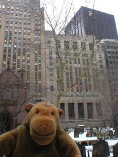 Mr Monkey looking at the American Stock Exchange