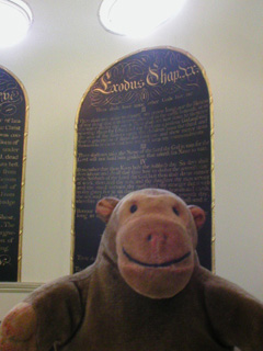 Mr Monkey studying the Ten Commandments