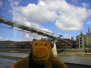 Mr Monkey under the Millennium footbridge