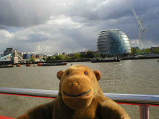 Mr Monkey looking at the mayor's office