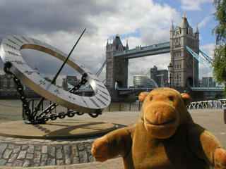Mr Monkey looking towards Tower Bridge
