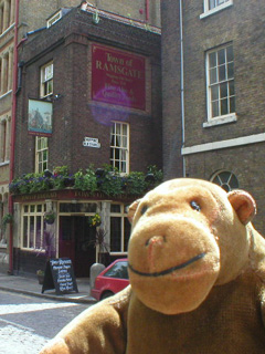Mr Monkey outside the Town of Ramsgate pub