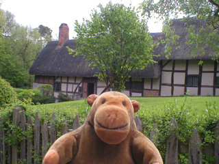 Mr Monkey behind Anne Hathaway's cottage