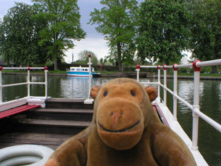 Mr Monkey crossing the Avon on the ferry