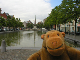 Mr Monkey looking across the old quays
