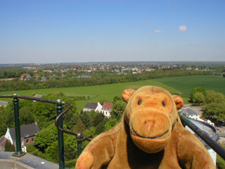 Mr Monkey looking North to Waterloo and Brussels
