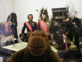 Mr Monkey with some waxworks of Napoleon's marshals