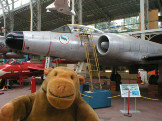 Mr Monkey in front of the CF100 Canuck