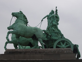 The quadriga on top of the Arc de Triomphe
