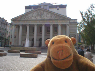 Mr Monkey outside the Theatre Royal de la Monnaie