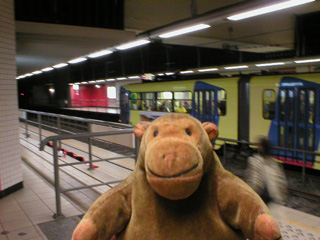 Mr Monkey in a Premetro station