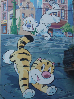Close up of the Billy the Cat mural