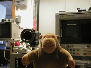 Mr Monkey examining the News 24 camera