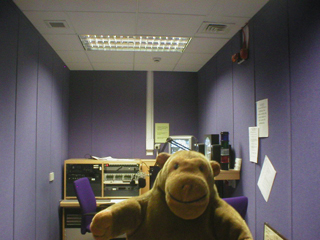 Mr Monkey in the GMR News studio