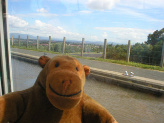 Mr Monkey looking from the aqueduct