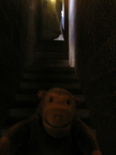 Mr Monkey on the straight staircase