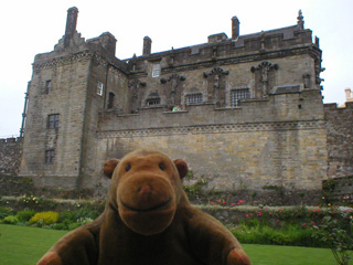 Mr Monkey looking at the Palace from the Bowling Green Gardens
