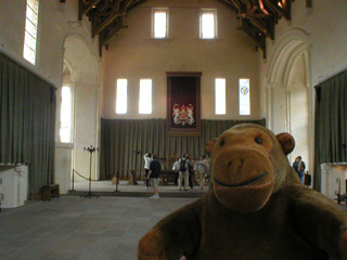 Mr Monkey inside the Great Hall of Stirling Castle