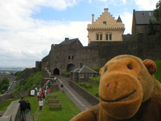 Mr Monkey at the castle from the Nether Bailey