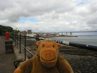Mr Monkey looking road bridge over South Queensferry