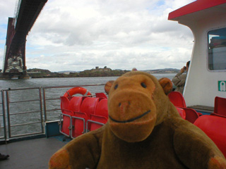 Mr Monkey looking towards Inchgarvie Island