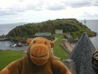 Mr Monkey looking to the east from the bell tower