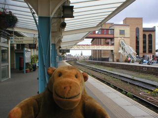 Mr Monkey on the platform at Harrogate