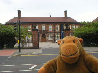 Mr Monkey outside Harrogate police station