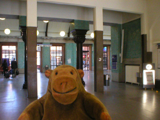 Mr Monkey in the entrance hall of Malmo central station