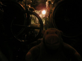 Mr Monkey in front of the upper two torpedo tubes