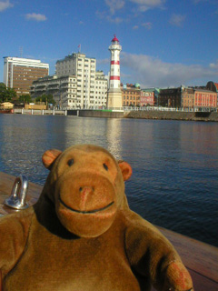 Mr Monkey passing the Malmo inner lighthouse