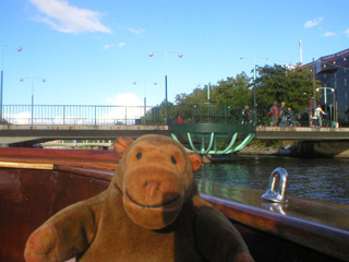 Mr Monkey approaching a low bridge with the windscreen down