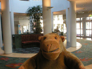 Mr Monkey in the lobby of the SAS Radisson