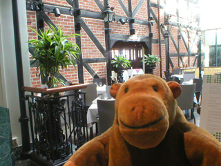 Mr Monkey in the restaurant of the Radisson