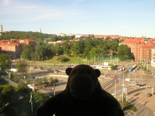 Mr Monkey looking out of this hotel window