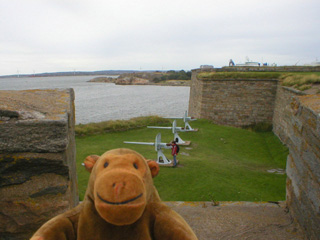Mr Monkey looking down from the Havsfrun bastion