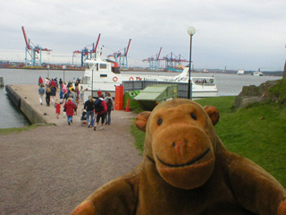 Mr Monkey running down to the ferry