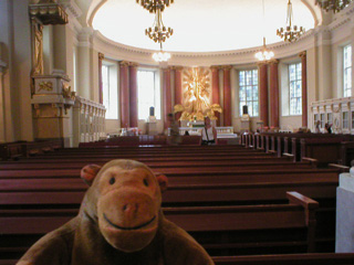 Mr Monkey inside the Gustavi Cathedral