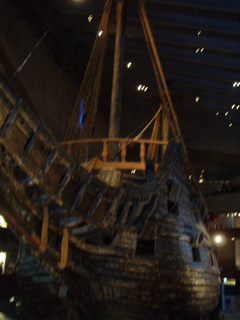 The portside bows of the Vasa