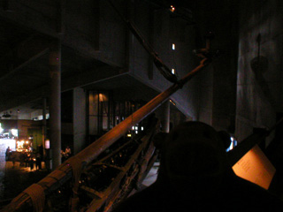 Mr Monkey looking down on the prow of the Vasa 