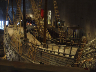 The Vasa from above, from stern to bow