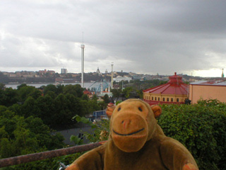 Mr Monkey across Stockholm from the Skansen