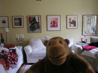 Mr Monkey in Ms Katarina's living room
