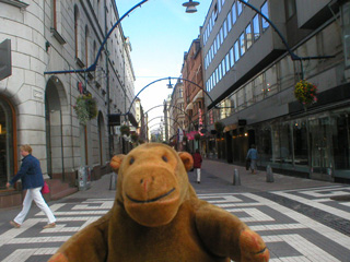 Mr Monkey in a street off Sergels Torg