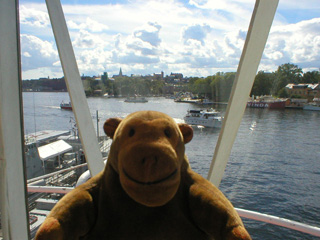 Mr Monkey looking out of the tower of the lightship