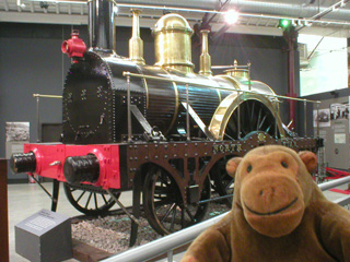 Mr Monkey looking at a replica of the North Star