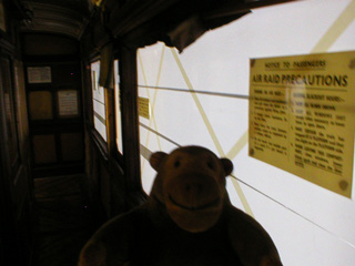 Mr Monkey inside a WW2 carriage