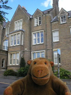 Mr Monkey outside Park House