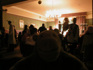 Mr Monkey in the hall before the play